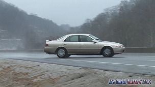 Car spins out on black ice