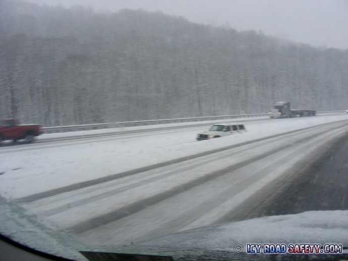 SUV in ditch