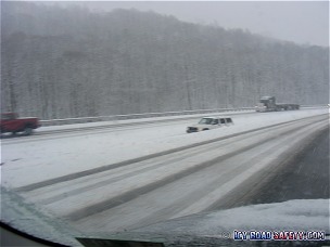 SUV in ditch