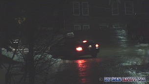 Spinout on icy brick street