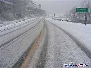 Snow-covered road