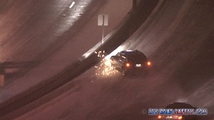 Accidents on icy bridge