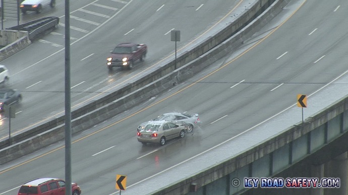 Collision on icy bridge