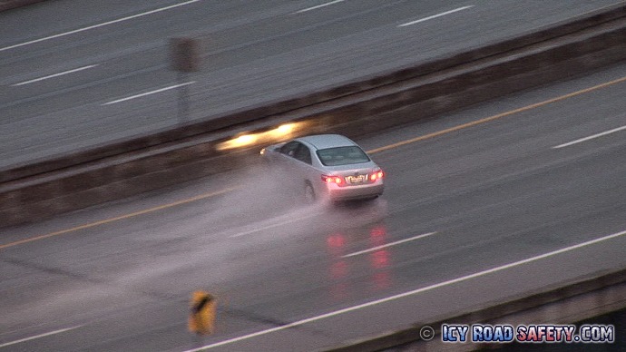 Spinout on icy bridge