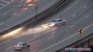 Spinout on icy bridge