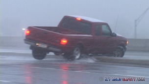 Accident on icy overpass